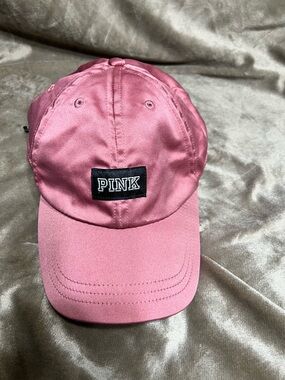 PINK Victoria's Secret Rose Satin Baseball Hat